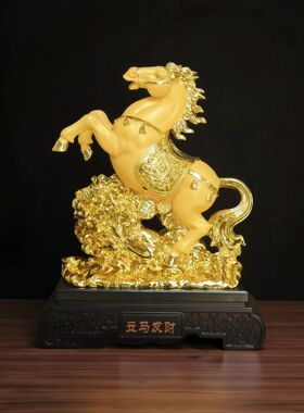 十二生肖白菜马摆件家居客厅玄关电视柜装饰礼品跨境树脂工艺品