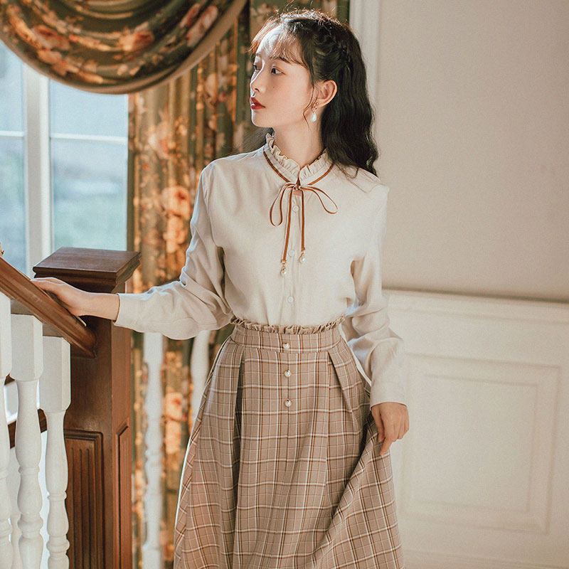 法式小香复古风秋冬套装女2020年新款小个子搭配显高半身裙两件套