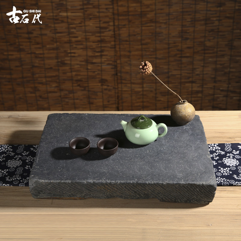 古代石头茶盘汉白玉茶盘老旧石器茶托石磨茶盘招财石磨锤布石天然