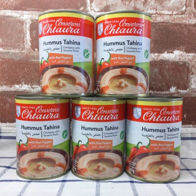 Hummus tahina with red pepper芝麻酱鹰嘴豆泥豆酱辣味380G*5P