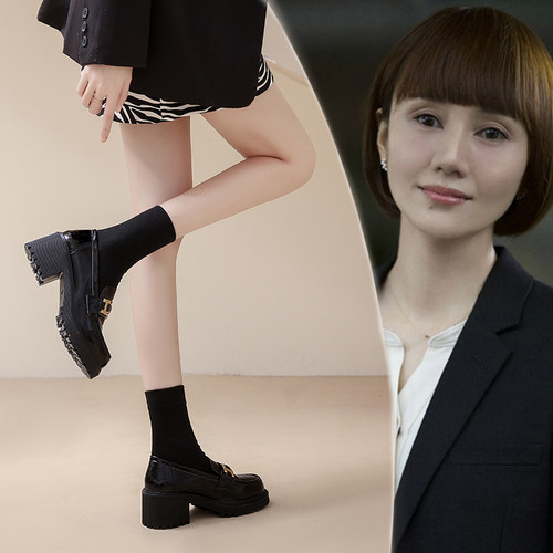 英伦风小皮鞋春秋黑色女鞋