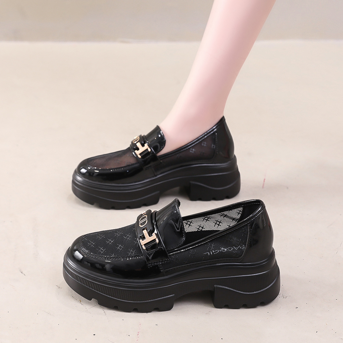 镂空透气小皮鞋春夏jk女鞋