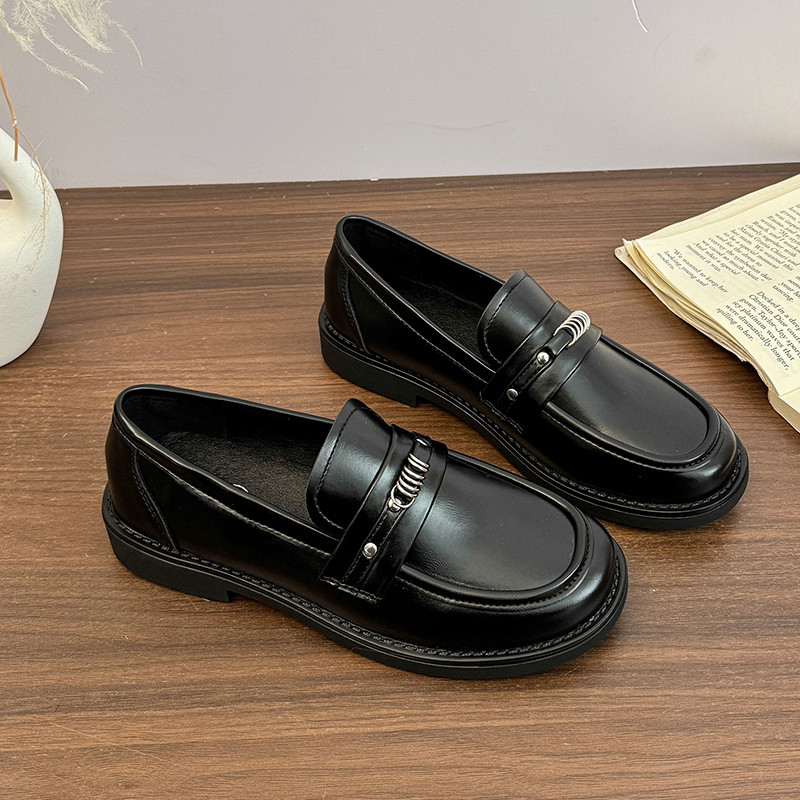 2026新款女鞋一脚蹬平底乐福鞋英伦风黑色小皮鞋jk春秋单鞋工作鞋,女鞋,乐福鞋（豆豆鞋）,淘宝优惠券,粉丝福利购,淘宝优惠卷