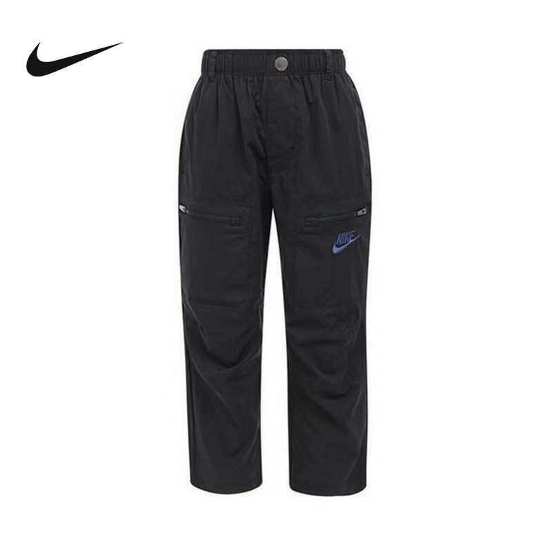Nike耐克男新款休闲百搭透气舒适灰色儿童运动梭织长裤IO2313-070