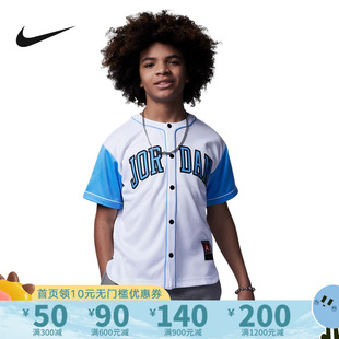 男女童FQ0573 Nike Jordan大童运动棒球球衣短袖 耐克夏季 100