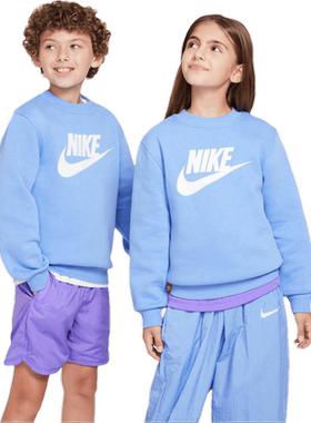 Nike耐克秋裤新款男女童大童运动衫加绒针织印花拼接FD2992