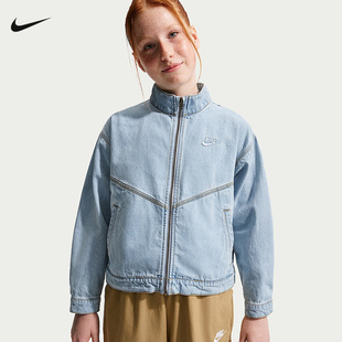 NIKE耐克风行者系列大童复古牛仔夹克春季新款夹克外套IF2317-436
