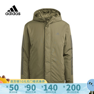 adidas阿迪达斯新款 男棉服夹克三条纹保暖运动连帽外套IP2535