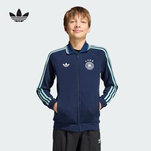 adidas阿迪达斯大童德国队客场复古文化外套春男针织夹克 JZ9334