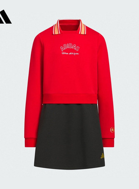 Adidas阿迪达斯女大童新款时尚JG KN DRESS运动休闲连衣裙KV6916