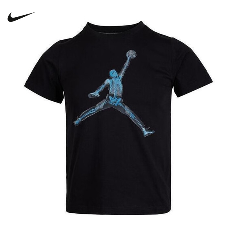 NIKE耐克短袖男夏新款Jordan印花透气黑色圆领运动T恤IO2797-010