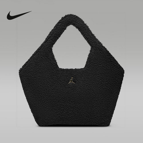 Nike耐克女休闲时尚简约手提收纳仿羊羔绒托特包单肩包IQ3198-045