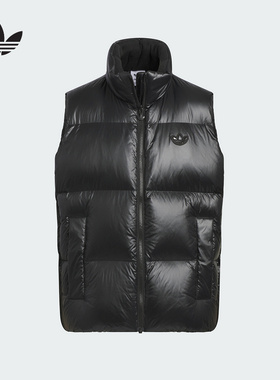 Adidas阿迪达斯新款男大童立领保暖舒适三叶草加厚羽绒马甲JC6799