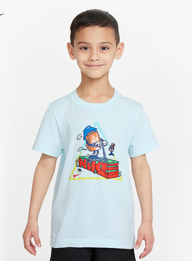 Nike耐克2025夏季新款男小童卡通短袖透气针织舒适T恤II3035-474