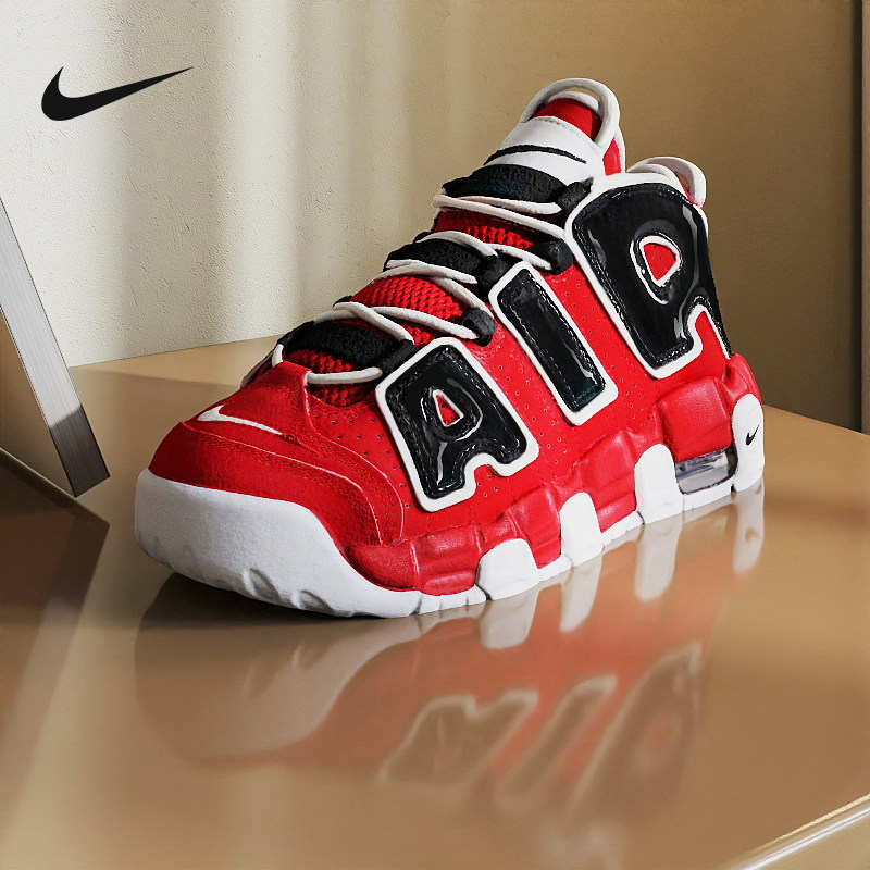Nike耐克2026春新款大童黑红大Air高帮复古篮球鞋415082-600图片