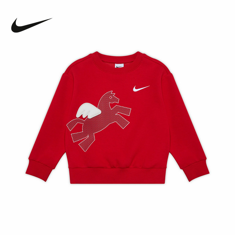 Nike耐克小童新款时尚休闲舒适运动上衣套头无帽卫衣IU5329-657