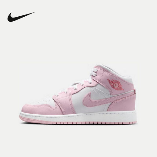 Nike耐克男女童新款休闲AJ1板鞋大童运动鞋中帮缓震DQ8423-608