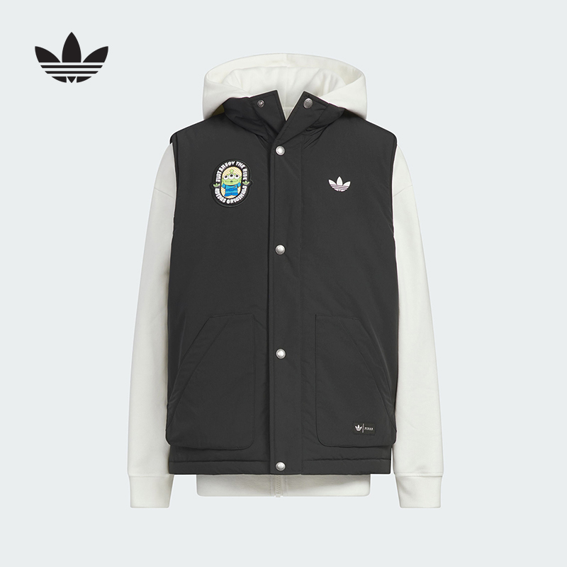 Adidas阿迪达斯男大童新款百搭三叶草舒适运动休闲棉服外套KB5144