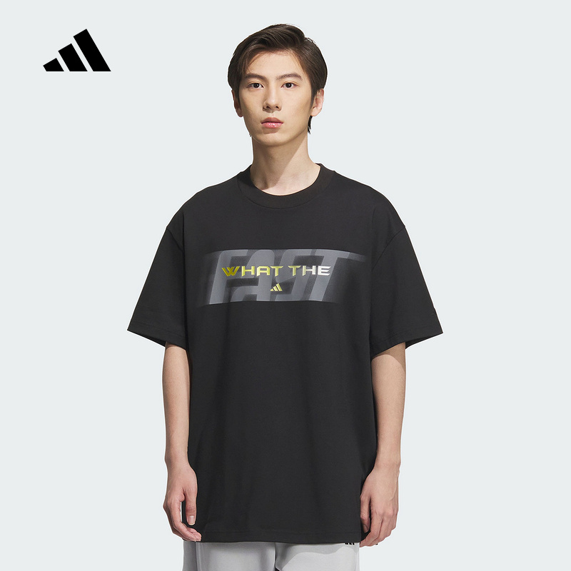 adidas阿迪达斯篮球风运动半袖2025夏男宽松圆领短袖T恤 KA2292