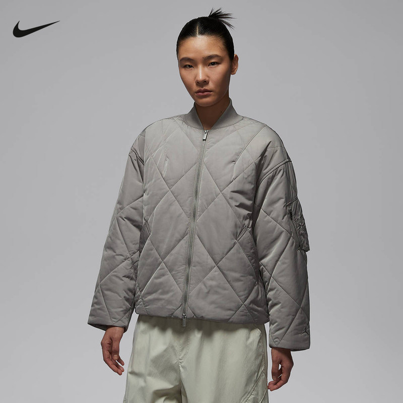 JORDAN耐克女子宽松轻便棉服冬季绗缝夹克休闲运动外套IF1051-016