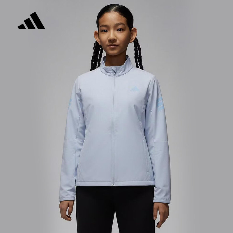 adidas阿迪达斯女大童健身外套2026春后背裙摆梭织夹克 KS8093,童装/婴儿装/亲子装,夹克/皮衣,淘宝优惠券,粉丝福利购,淘宝优惠卷