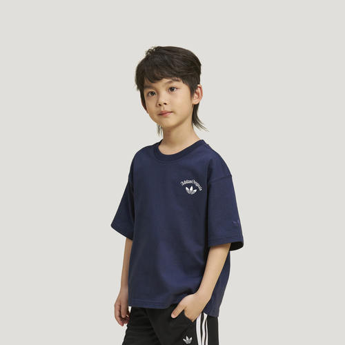 adidas阿迪达斯2026夏新品男小童纯棉运动休闲针织短袖T恤 KX7674