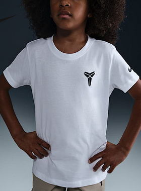 Nike耐克男女童T恤大童新款舒适百搭棉休闲运动上衣HM5667-100