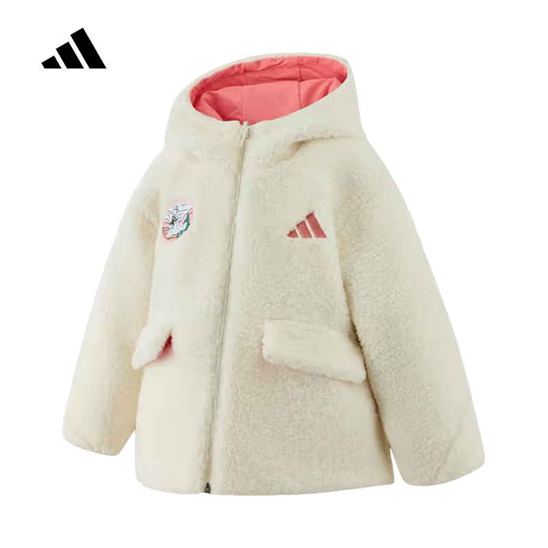 adidas阿迪达斯小童双面穿LK GFX REV JKT休闲棉服保暖外套KC2821