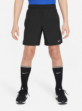 Nike耐克童装短裤夏季新款黑色梭织儿童运动裤裤子FD0238-010