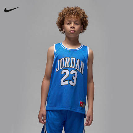 NIKE耐克童装T恤夏季JORDAN男女大童休闲运动针织背心DO1968-483