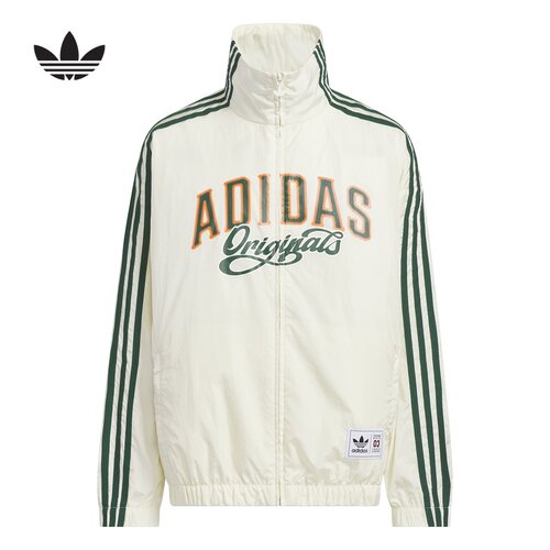 adidas阿迪达斯三叶草三条纹印花外套2026夏男大童梭织夹克KG3320