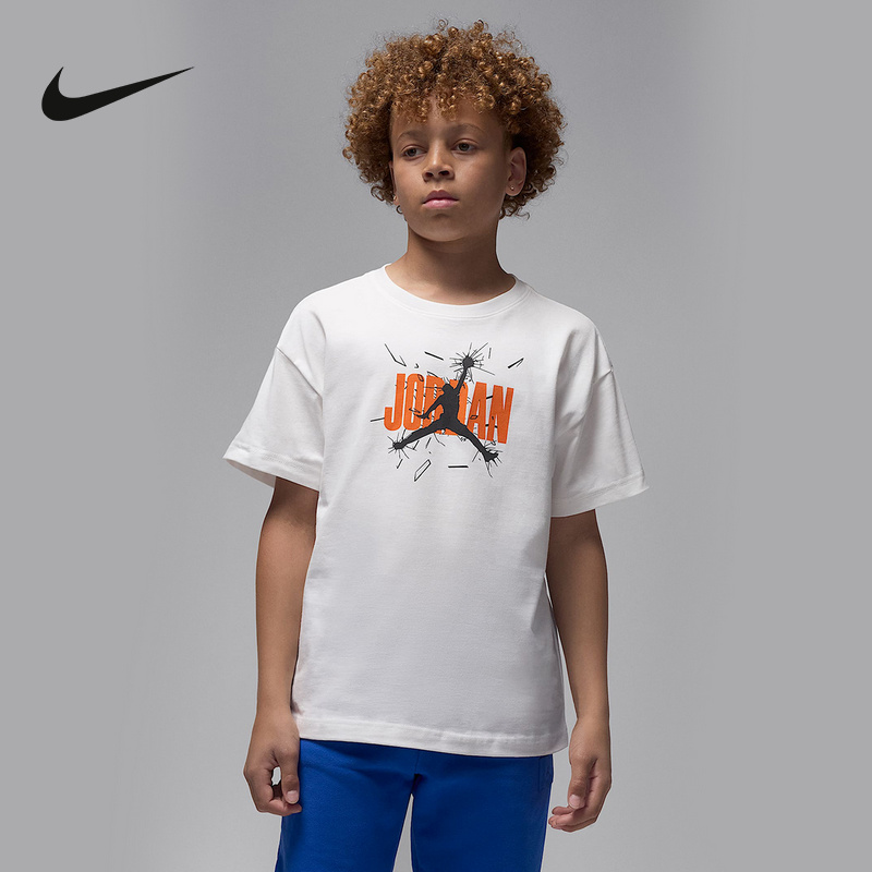 Nike耐克男夏季儿童新款百搭休闲时尚舒适运动短袖T恤IO2465-133