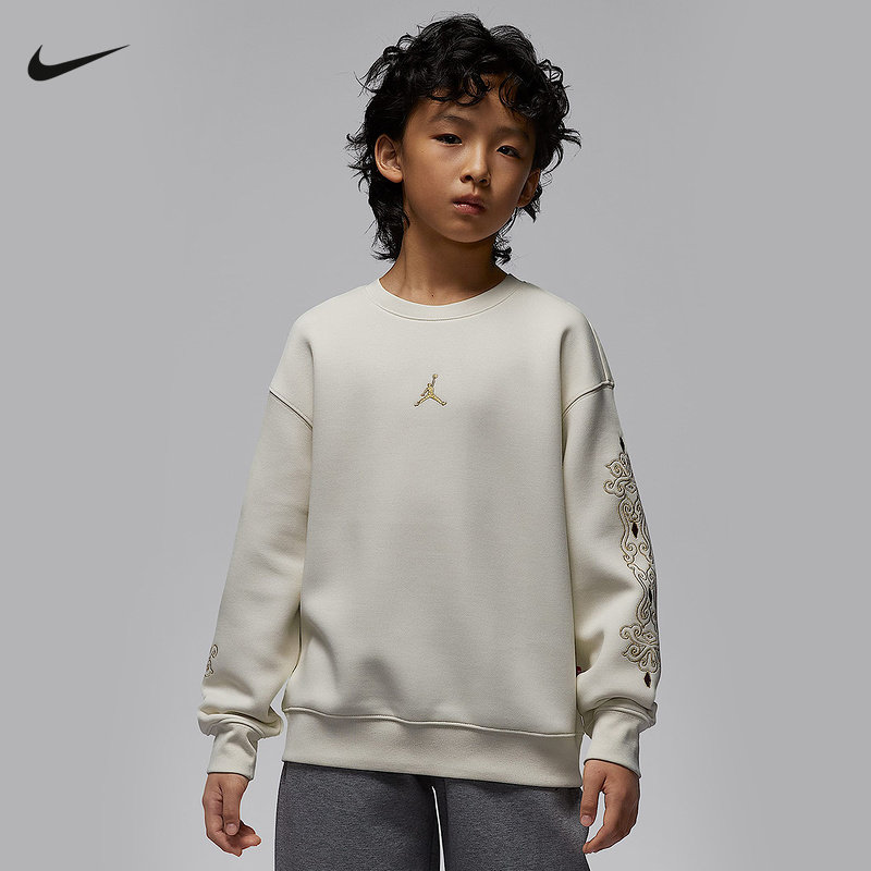 JORDAN耐克马年限定新年款大童圆领印花上衣宽松套头衫IR8375-347,童装/婴儿装/亲子装,卫衣/绒衫,淘宝优惠券,粉丝福利购,淘宝优惠卷