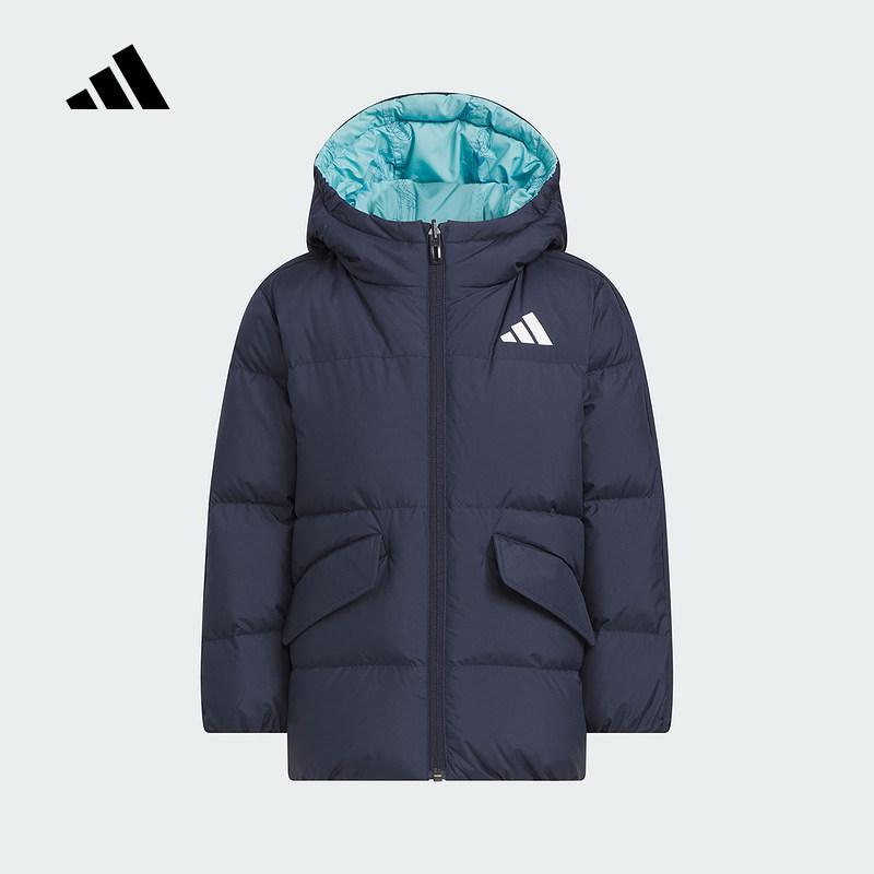 adidas阿迪达斯冬季男小童防风保暖双面穿休闲鸭绒羽绒服 KC2817