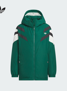 Adidas阿迪达斯2025年秋冬新款男大童外套保暖连帽羽绒服KD4062