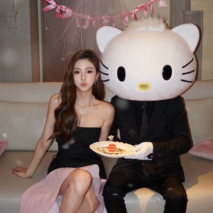 hellokitty求婚头套凯蒂猫卡通人偶服装KT丹尼尔婚纱摄影生日玩偶