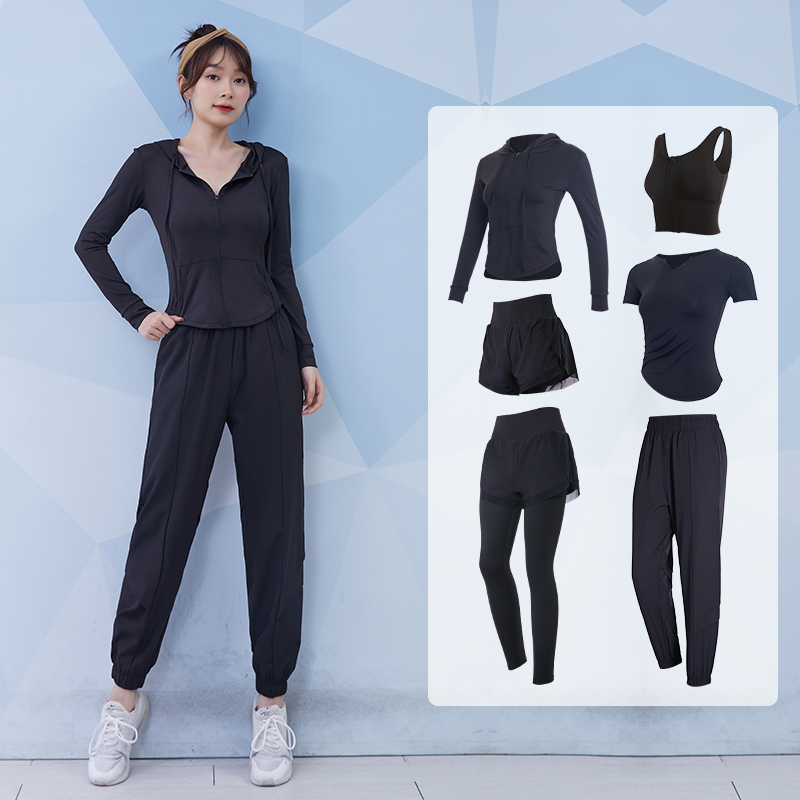 健身服女跑步速干训练服长袖上衣春季新款时尚宽松专业瑜伽服套装