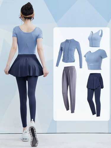 Летний приталенный дышащий комплект для спортзала, спортивная одежда для йоги для тренировок, для бега, короткий рукав, популярно в интернете