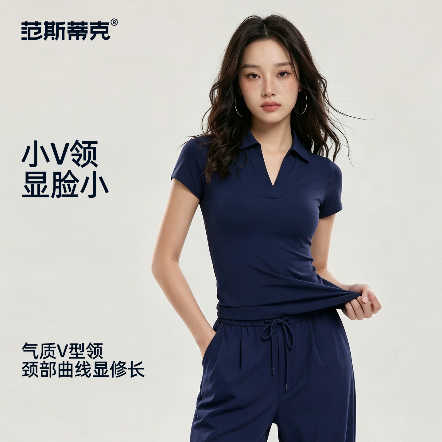 运动上衣女短袖polo衫网球服夏季跑步透气健身训练修身显瘦瑜伽服图片