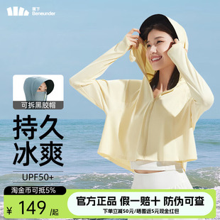 蕉下黑胶帽檐防晒衣女夏2023新款冰丝透气防紫外线焦下冰薄防晒服