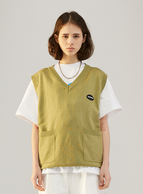 MOKACME VIBE 21SS 新品纯色基础百搭针织V领毛衣马甲背心 (三色)