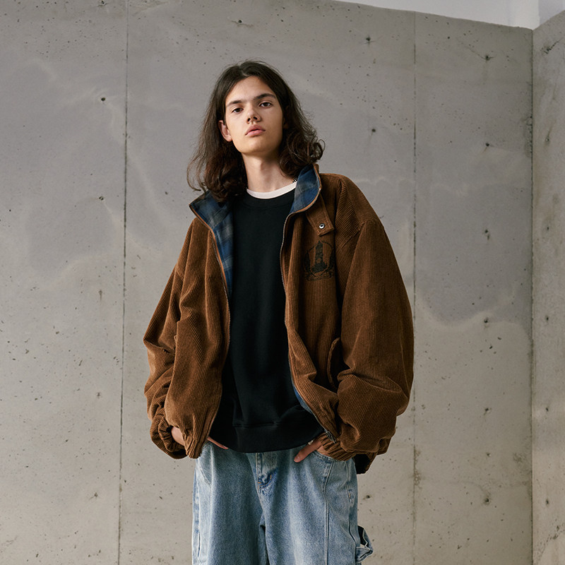 MOKACME秋冬立领宽松夹克