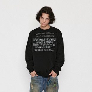 MOKACME 24FW 秋冬重磅水洗手工磨破SLOGAN字母印花卫衣男女同款