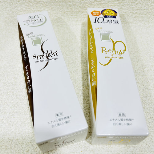 新版105g 日本APAGARD Premio美白牙膏微粒子修复牙釉质金色 粉色