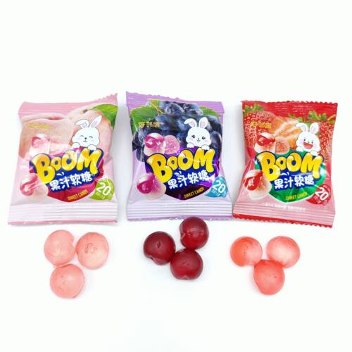 好邻居BOOM夹心果汁软糖蜜桃葡萄草莓味散装休闲零食幼儿园喜糖果