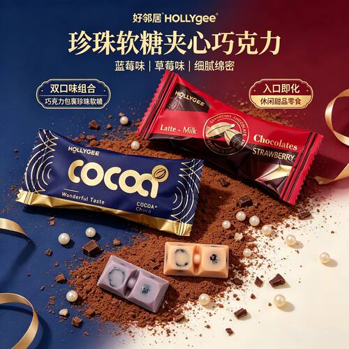 好邻居网红夹心巧克力蓝莓草莓味