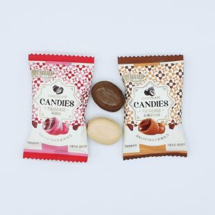 金帝美滋滋巧芯夹心奶糖生椰拿铁味草莓味散装休闲零食高端喜糖果