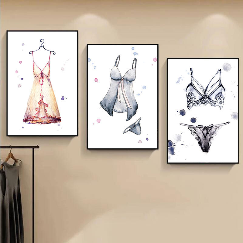 服装店简约直播间装饰画睡衣内衣