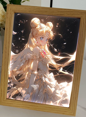美少女战士二次元美女动漫灯光画