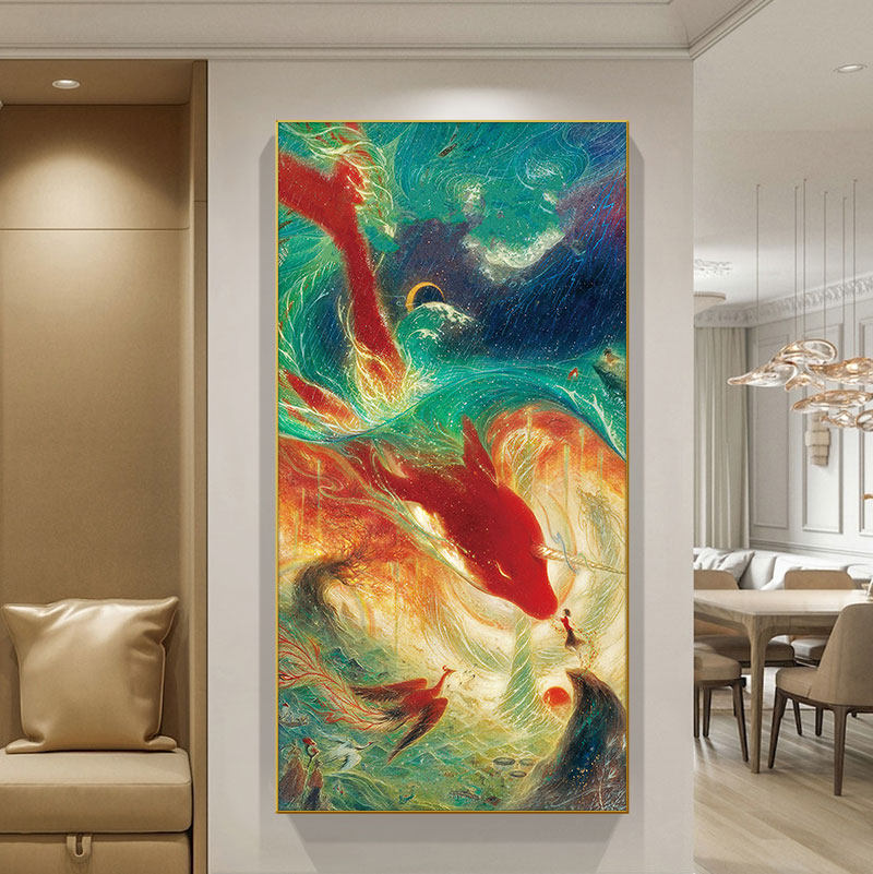 大鱼海棠挂画国产动漫电影海报椿湫鲲油画国风动画影视国漫装饰画